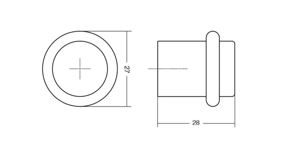 Kép 2/2 - Ajtóütköző  Viefe GRAF alumínium, sötét sárgaréz