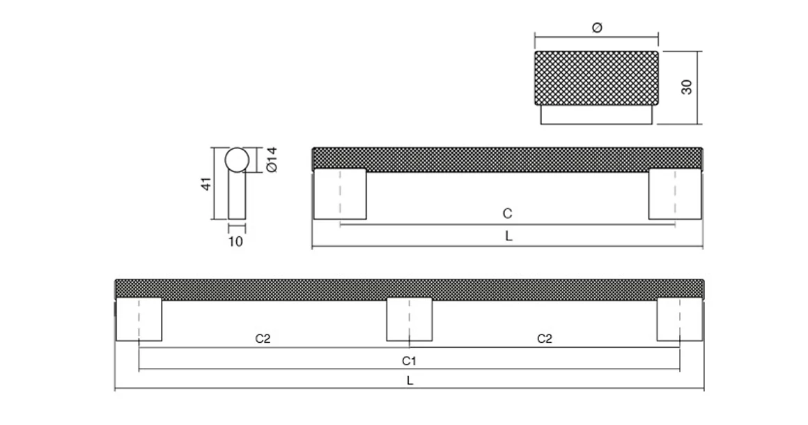 Kép 4/4 - Fogantyú  Viefe GRAF BIG gomb, 38mm, alumínium, szálcsiszolt