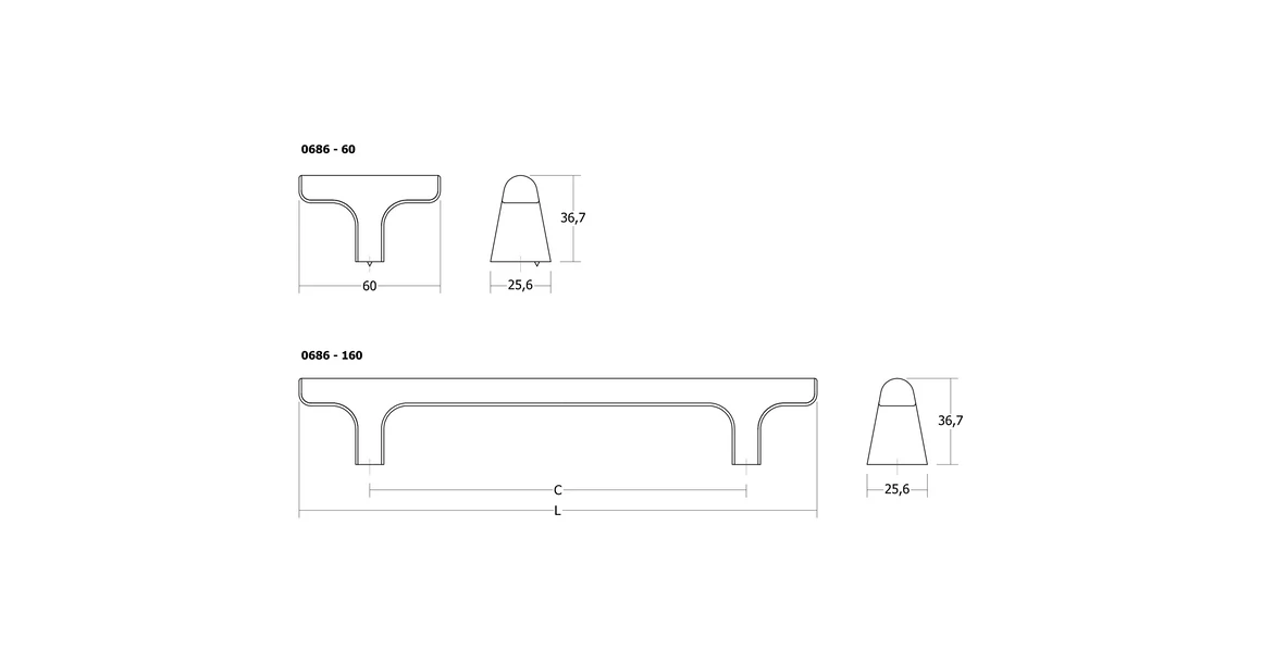 Kép 3/3 - Fogantyú  Viefe HINOKI gomb, alumínium, csiszolt fekete