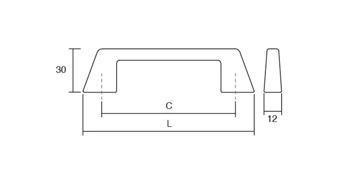 Kép 3/3 - Fogantyú  Viefe KADO  160mm, fém, fényes króm