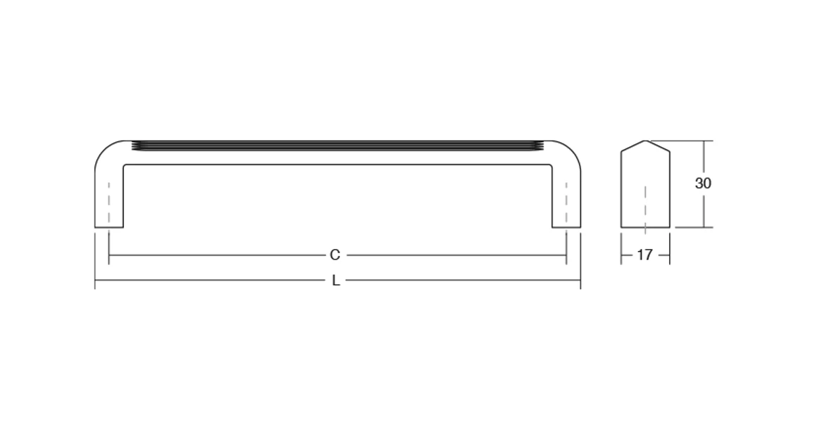 Kép 4/6 - Fogantyú  Viefe LINES  160mm, fém, szálcsiszolt