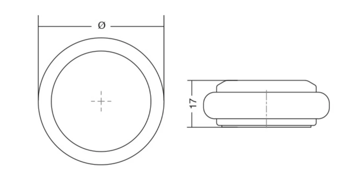 Kép 2/2 - Ajtóütköző  Viefe LOW 48mm, alumínium, csiszolt pezsgő