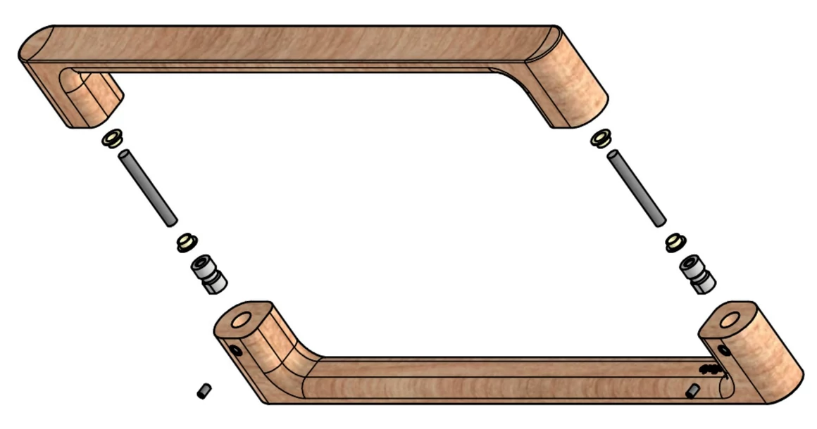 Kép 10/11 - Fogantyú  Viefe LUV BIG kétoldalról szerelhető szett  384mm, fa, tölgy