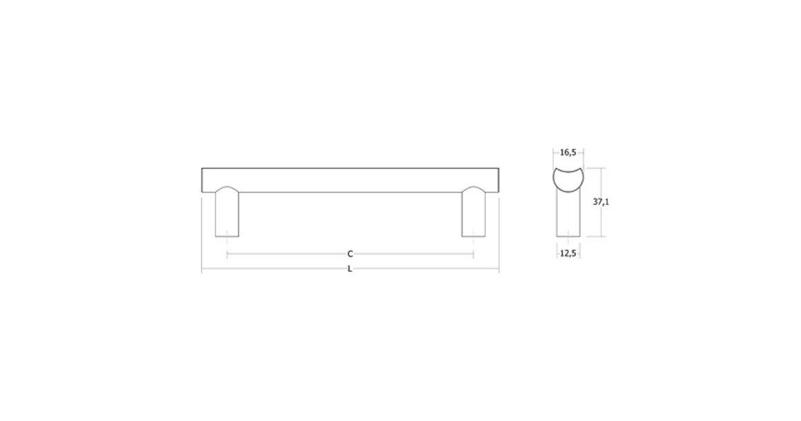 Kép 3/3 - Fogantyú  Viefe MOON  160mm, alumínium, szálcsiszolt