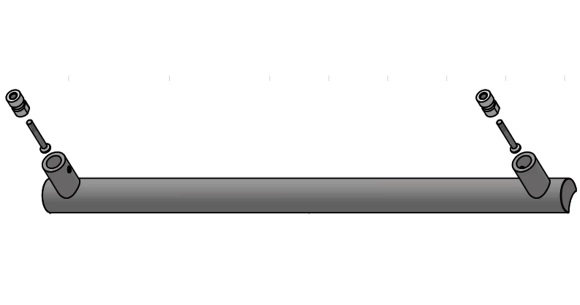 Kép 7/8 - Fogantyú  Viefe MOON BIG frontról szerelhető  384mm, alumínium, szálcsiszolt