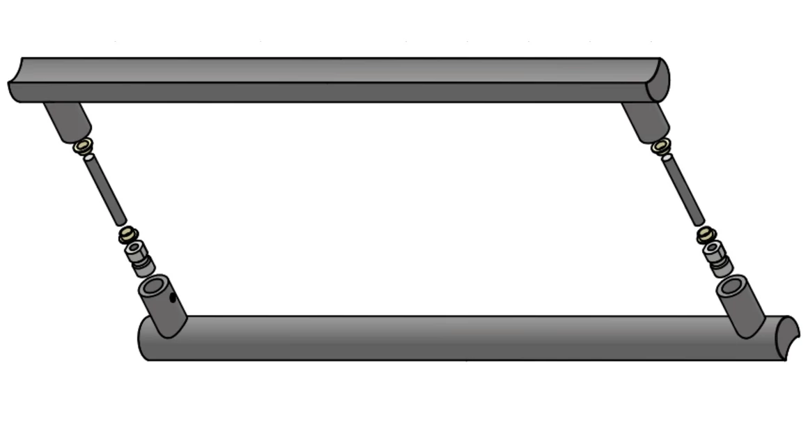 Kép 7/8 - Fogantyú  Viefe MOON BIG kétoldalról szerelhető szett  528/1056mm, alumínium, csiszolt bronz
