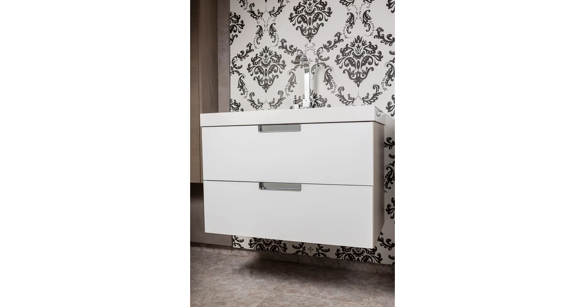 Kép 6/6 - Fogantyú  Viefe NEST  202mm, fém, fényes króm + fehér hátlap