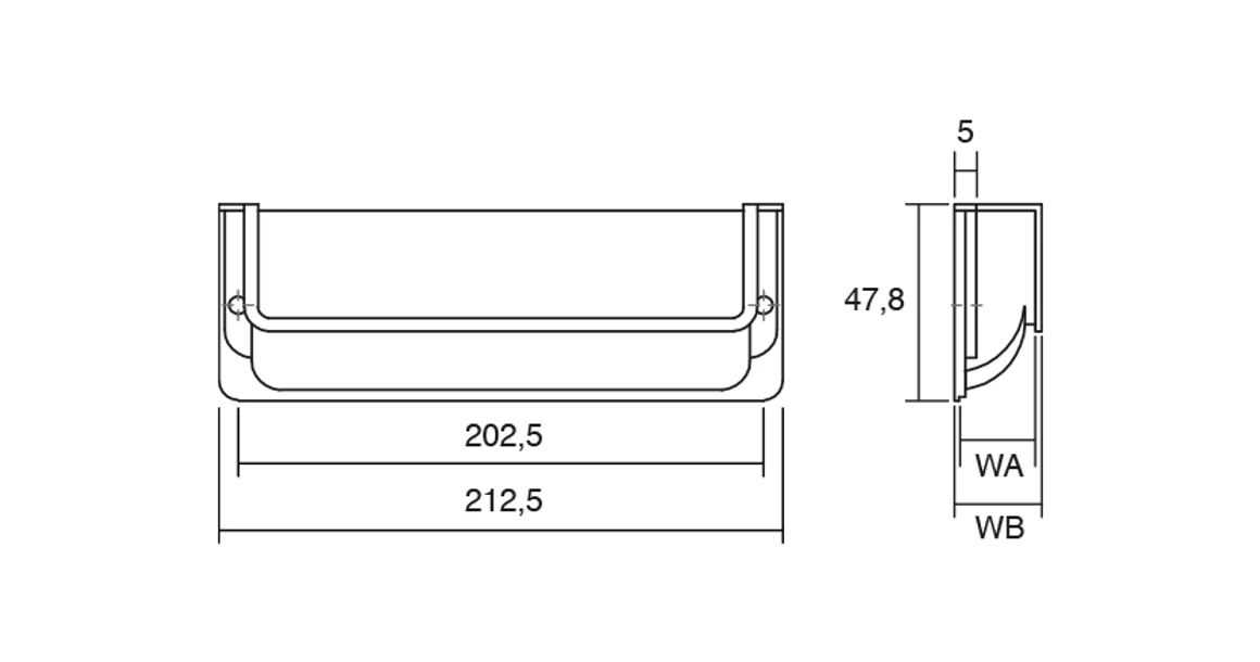 Kép 5/6 - Fogantyú  Viefe NEST  202mm, fém, fényes króm + fehér hátlap