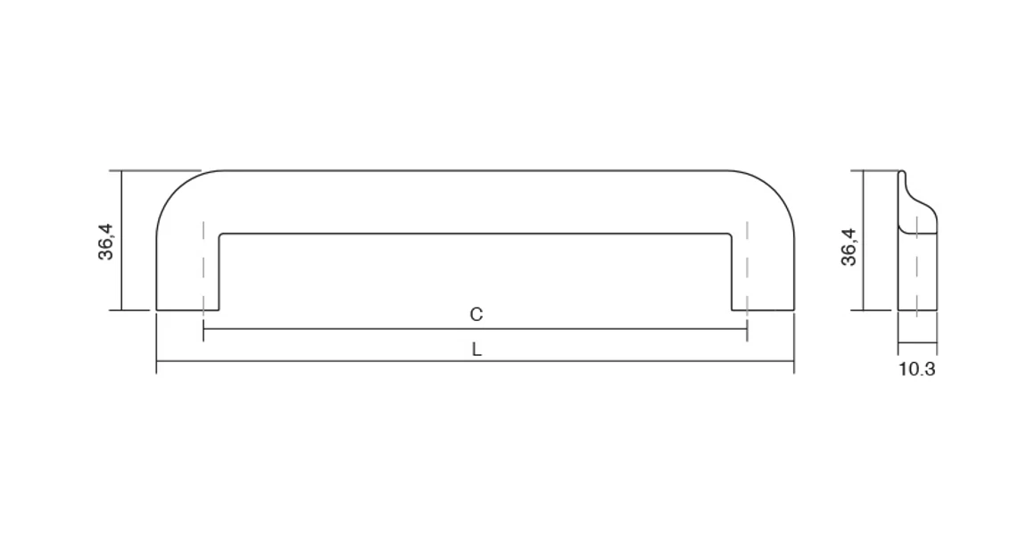 Kép 4/4 - Fogantyú  Viefe NICE  160mm, fém, szálcsiszolt