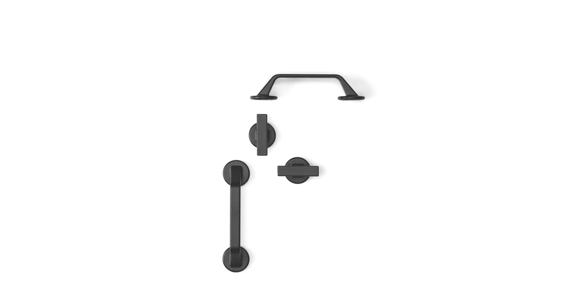 Kép 2/7 - Fogantyú  Viefe OTO  128mm, fém, fekete textúrájú