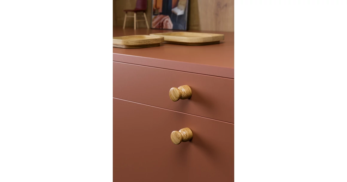 Kép 2/4 - Fogantyú  Viefe PIECE gomb, D25, fa, tölgy