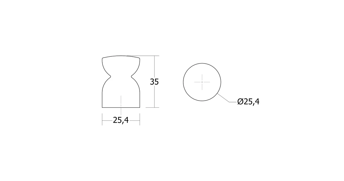 Kép 4/4 - Fogantyú  Viefe PIECE gomb, D25, fa, tölgy