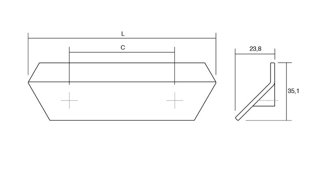 Kép 3/3 - Fogantyú  Viefe PLIÉ   64mm, fém, metál szürke