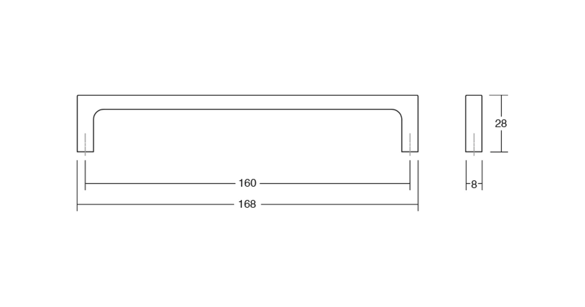 Kép 4/4 - Fogantyú  Viefe PURA  160mm, fém, fényes króm