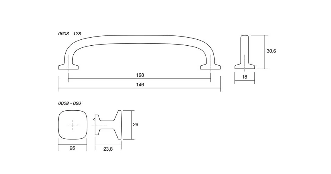Kép 4/4 - Fogantyú  Viefe QUART MINI  gomb, fém, csiszolt pezsgő