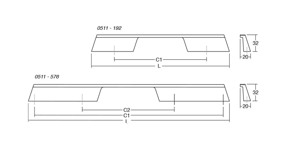 Kép 6/7 - Fogantyú  Viefe RAIL  160mm, alumínium, csiszolt fekete