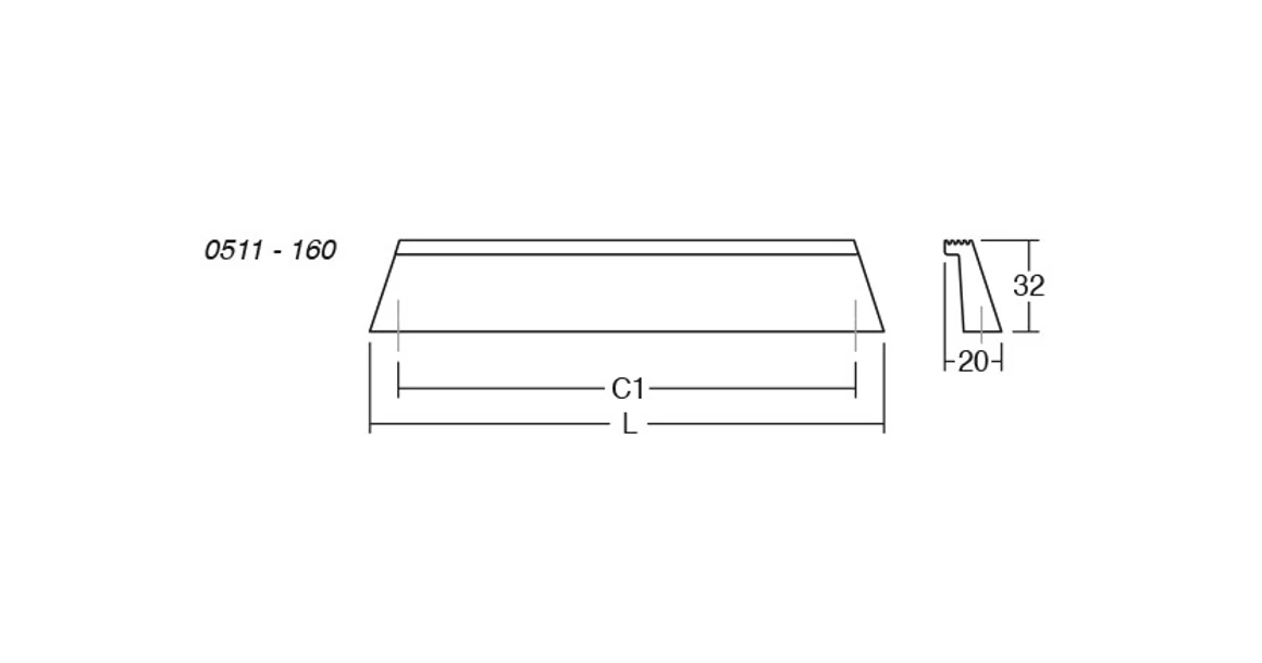 Kép 7/7 - Fogantyú  Viefe RAIL  160mm, alumínium, csiszolt fekete