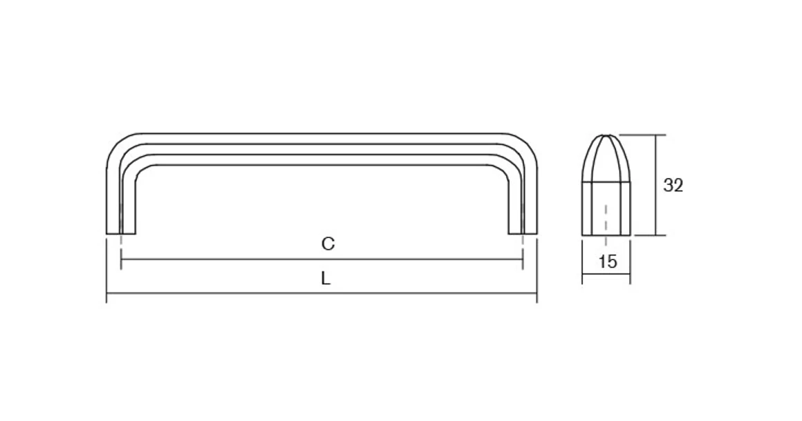 Kép 3/3 - Fogantyú  Viefe REDO  128mm, fém, fényes króm