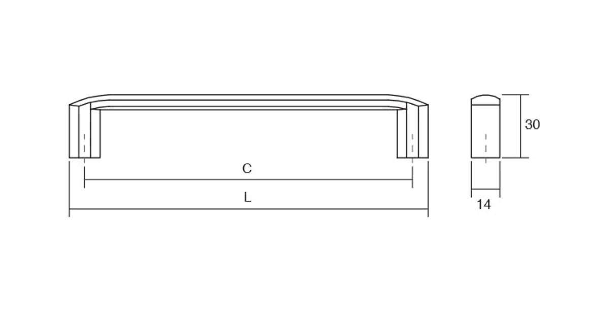 Kép 4/4 - Fogantyú  Viefe ROMA  160mm, fém, fényes króm