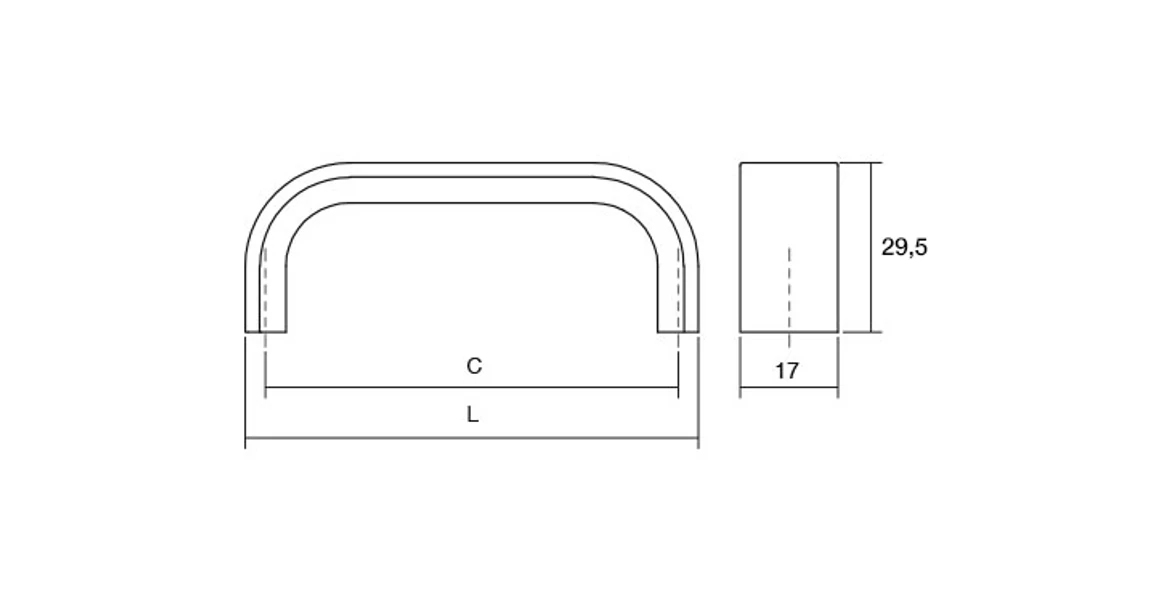 Kép 5/5 - Fogantyú  Viefe SENSE MINI   96mm, alumínium, fényes króm