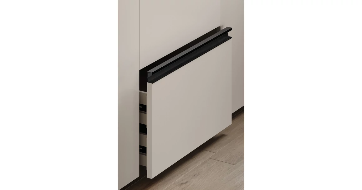 Kép 4/5 - Fogantyú  Viefe SIX élbe ültethető,  297mm, alumínium, texturált, matt fekete