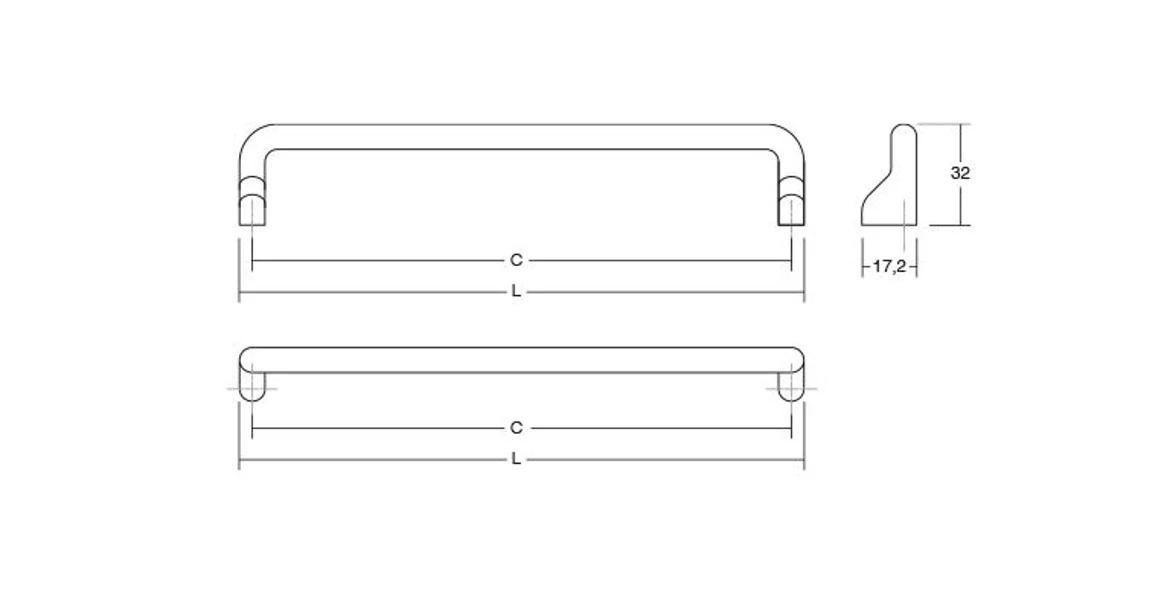 Kép 8/8 - Fogantyú  Viefe SOFT   32mm, fém, matt fehér