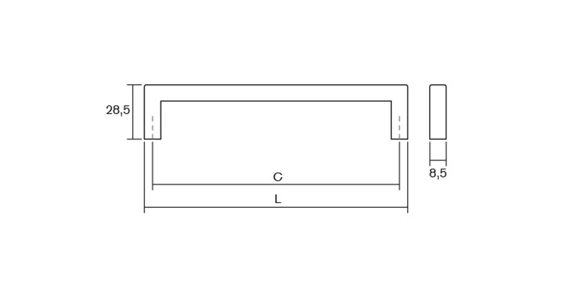 Kép 8/8 - Fogantyú  Viefe U  192mm, fém, fehér