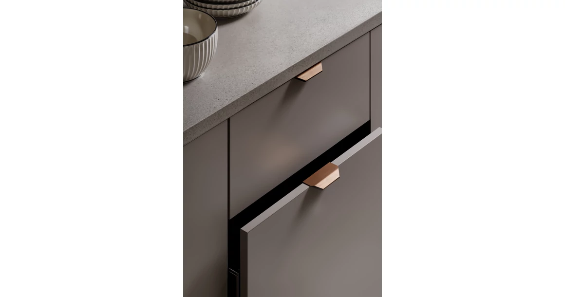 Kép 2/3 - Fogantyú  Viefe VANN  128mm, alumínium, csiszolt bronz