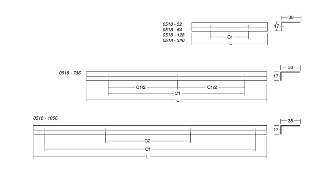 Kép 5/5 - Fogantyú  Viefe WAY   64mm, alumínium, fehér