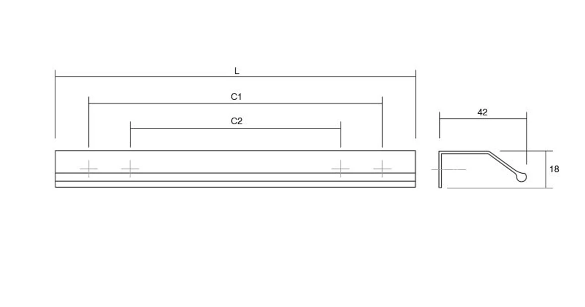 Kép 4/4 - Fogantyú  Viefe WING 1120mm, alumínium, csiszolt pezsgő