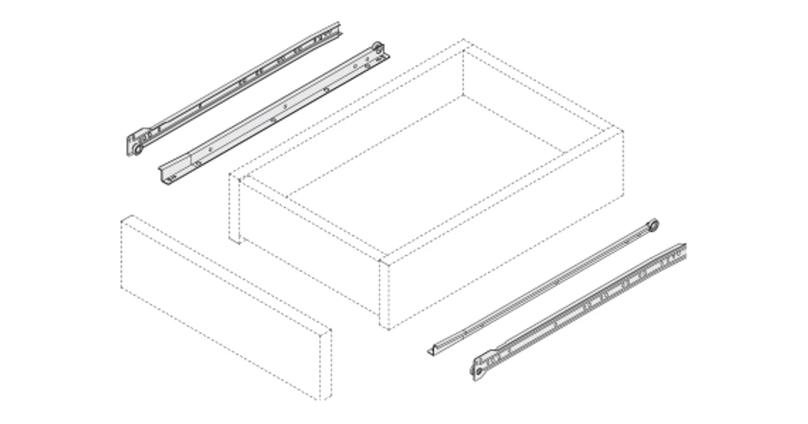 Kép 3/3 - Fiókcsúszó  Basic 250mm, fehér, 30kg