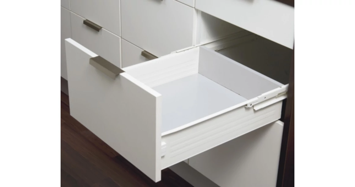 Kép 1/6 - Fiókoldal  Impaz 117x450mm, teljes kihúzású, fehér, 30kg