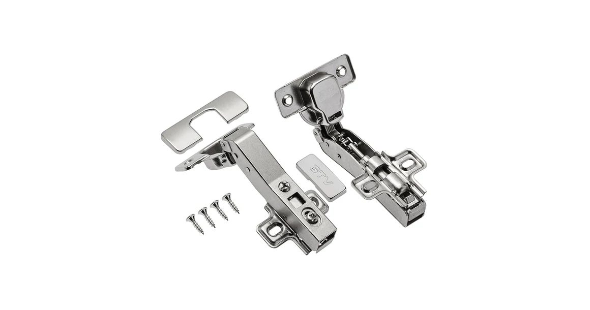 Kép 1/4 - Kivetőpánt, 45°, csillapított záródású, klippes, eurocsavar nélküli talp h=0