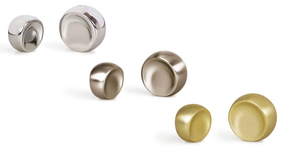 Kép 2/3 - Fogantyú  Viefe BALL gomb, 24mm, fém, fényes króm