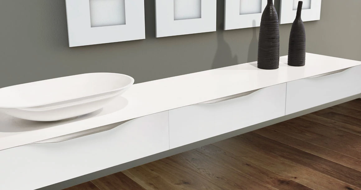 Kép 2/5 - Fogantyú  Viefe FORMA 22 élbe ültethető,  297mm, alumínium, szálcsiszolt