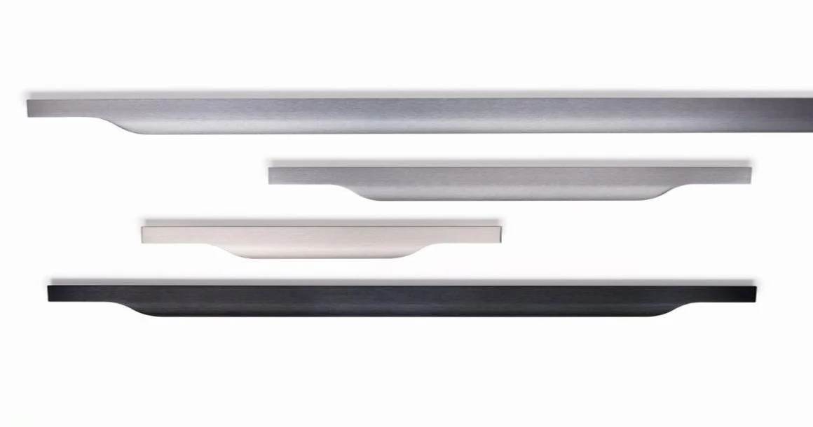 Kép 4/4 - Fogantyú  Viefe VECTOR élbe ültethető, 20,5mm ajtóhoz,  397mm, alumínium, csiszolt fekete