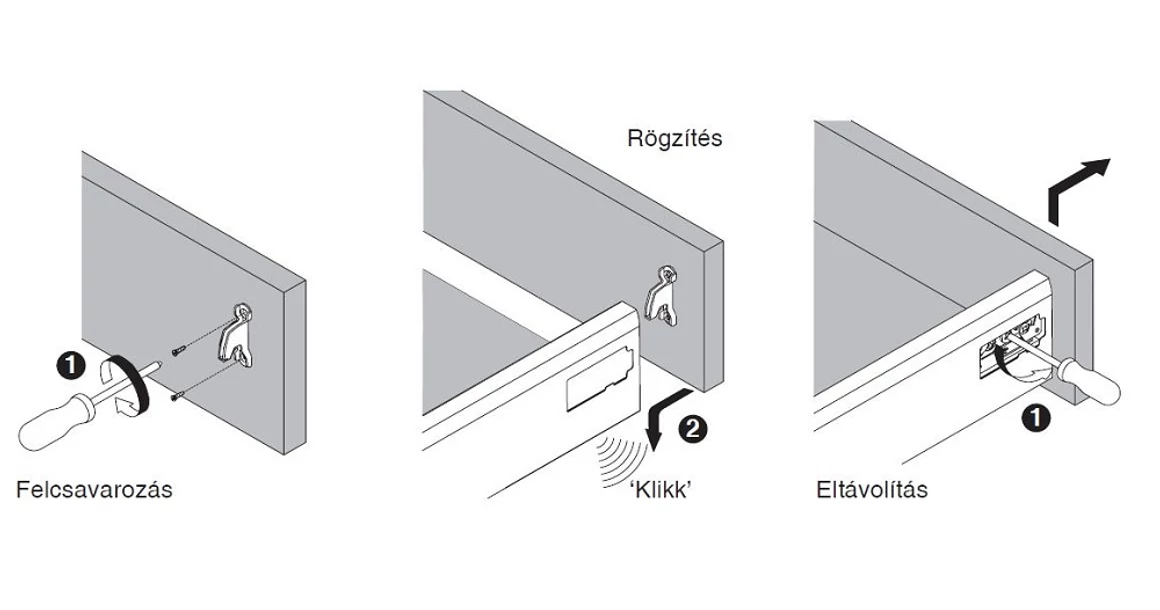 Kép 8/19 - Fiókoldal   RITMA CUBE belső fiók,  H2, szimpla kör korlátos, fehér, 550mm, 35kg