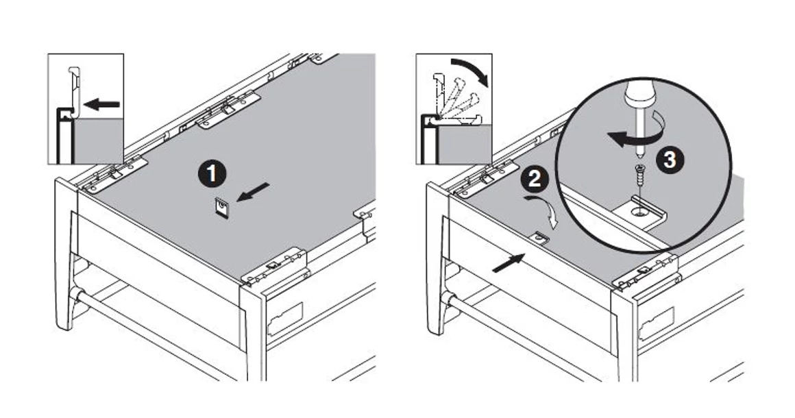 Kép 11/19 - Fiókoldal   RITMA CUBE belső fiók,  H2, szimpla kör korlátos, fehér, 550mm, 35kg