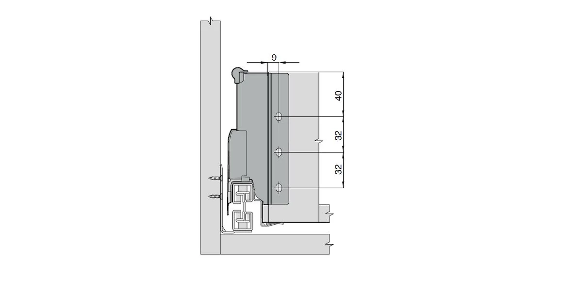 Kép 13/15 - Fiókoldal   RITMA CUBE   M, szimpla kör korlátos, metál szürke, 270mm, 35kg