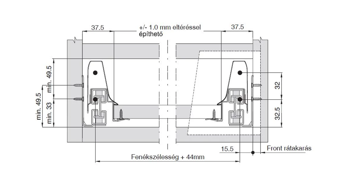 Kép 2/11 - Fiókoldal   RITMA CUBE    N, fehér, 500mm, 35kg