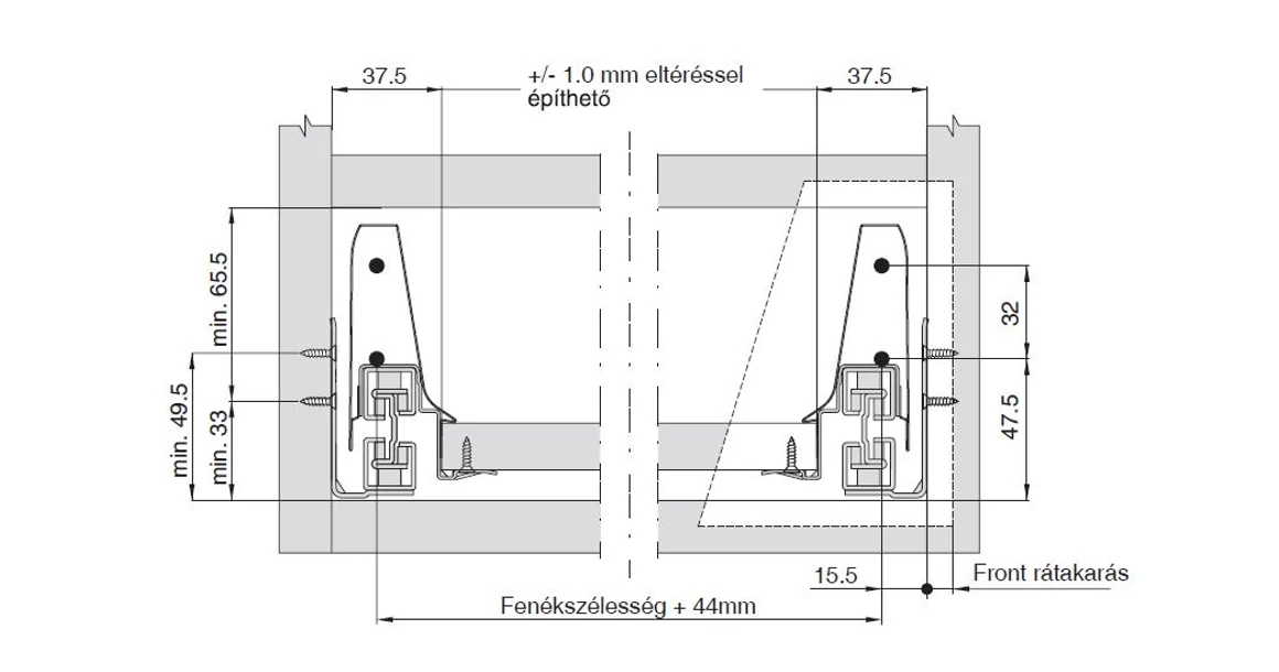 Kép 2/10 - Fiókoldal   RITMA CUBE  S, metál szürke, 270mm, 35kg
