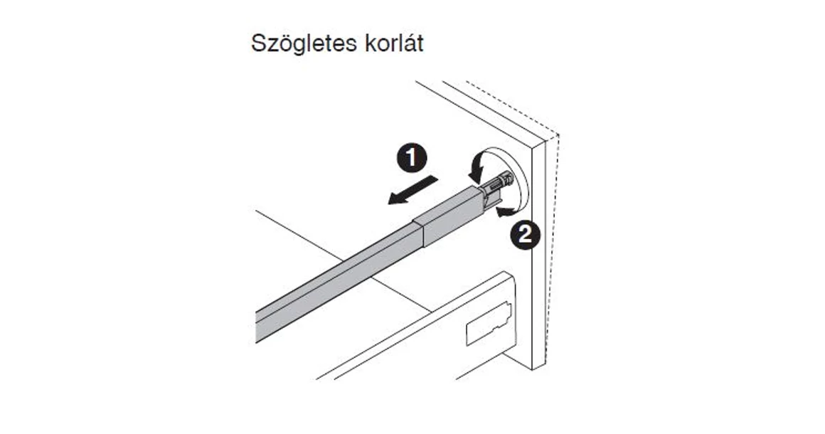 Kép 6/16 - Fiókoldal   RITMA CUBE  TH2, szimpla szögletes korlátos, metál szürke, 500mm, 35kg