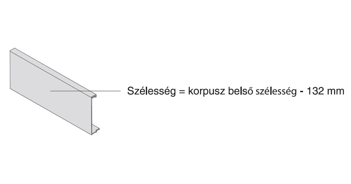Kép 4/17 - Fiókoldal   RITMA CUBE belső fiók,  H2, szimpla szögletes korlátos, metál szürke, 270mm, 35kg