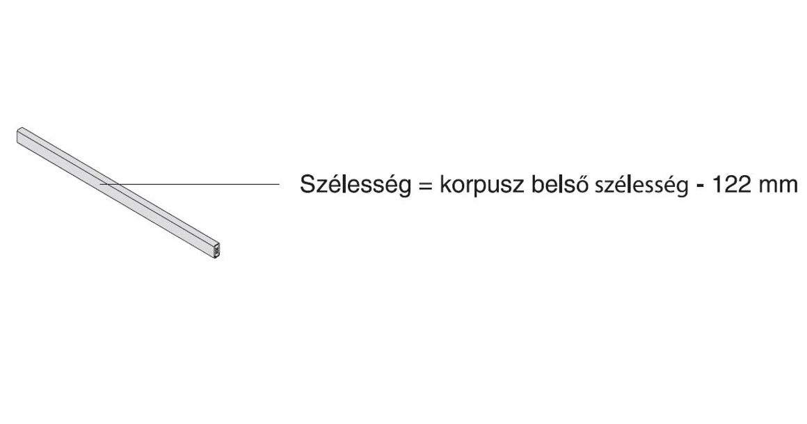 Kép 5/17 - Fiókoldal   RITMA CUBE belső fiók,  H, dupla szögletes korlátos, metál szürke, 270mm, 35kg