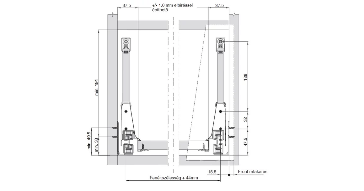 Kép 2/16 - Fiókoldal   RITMA CUBE  HSE, oldalmagasítós, szögletes korláttal, fehér, 400mm, 35kg