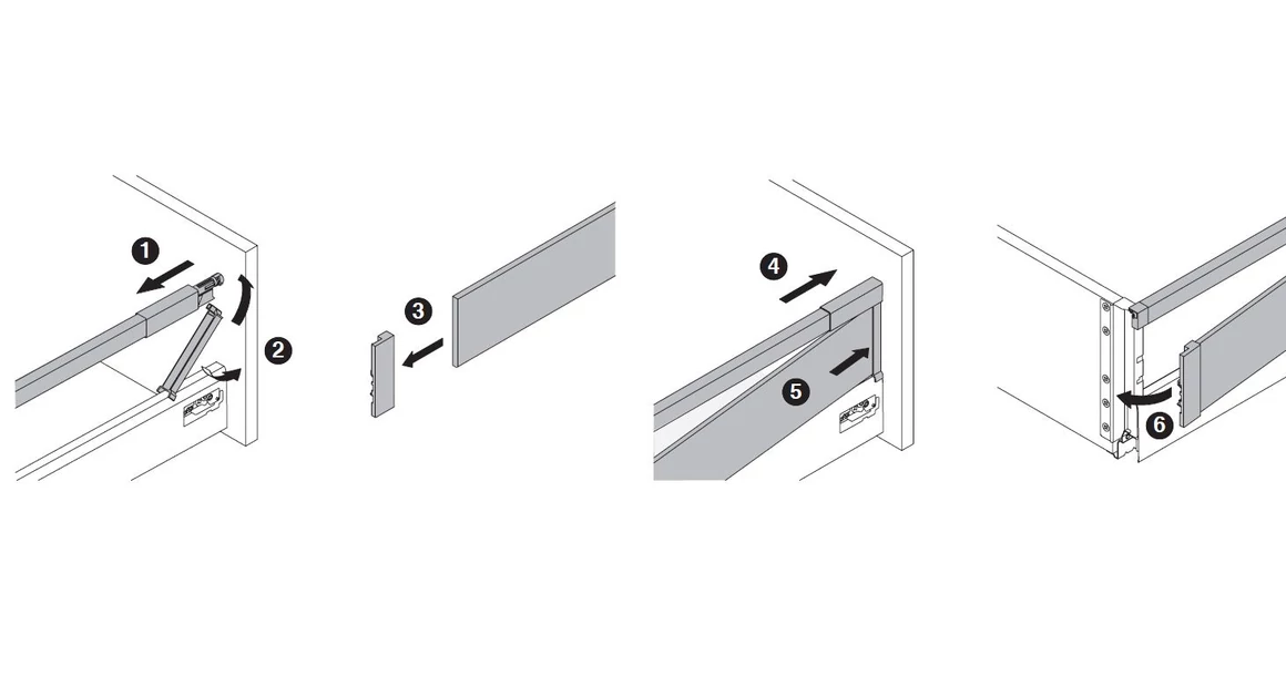Kép 5/16 - Fiókoldal   RITMA CUBE  HSE, oldalmagasítós, szögletes korláttal, fehér, 400mm, 35kg