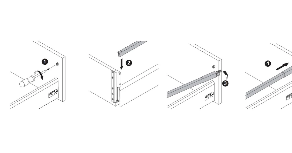 Kép 5/16 - Fiókoldal   RITMA CUBE  TH2, szimpla szögletes korlátos, fehér, 270mm, 35kg