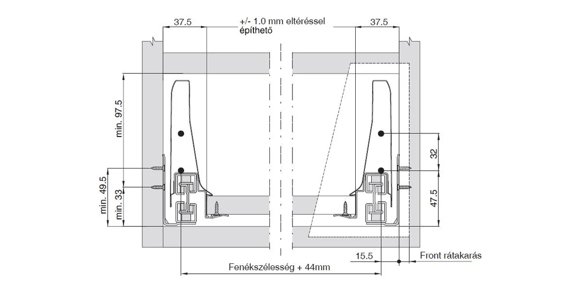 Kép 12/15 - Fiókoldal   RITMA CUBE  T, fehér, 550mm, 35kg
