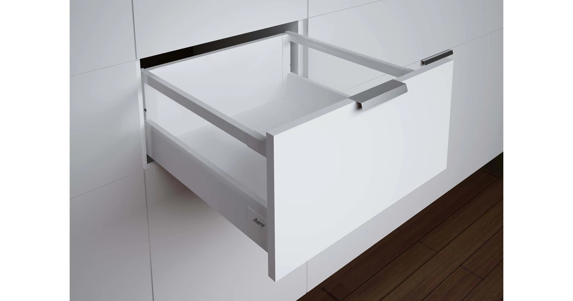 Kép 1/16 - Fiókoldal   RITMA CUBE  H2, szimpla szögletes korlátos, fehér, 350mm, 35kg