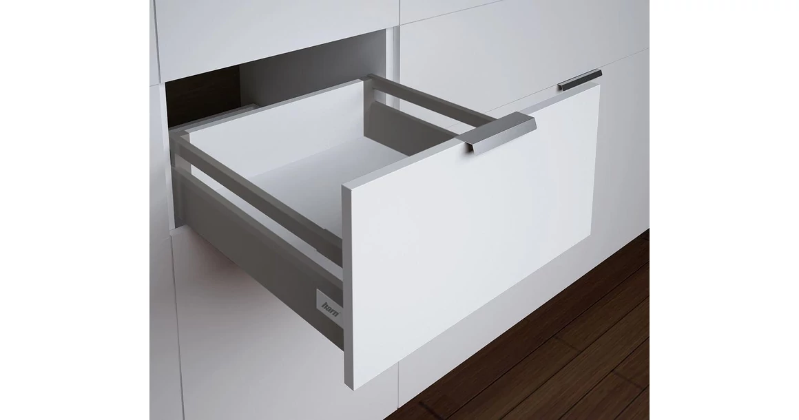 Kép 1/16 - Fiókoldal   RITMA CUBE   M, szimpla szögletes korlátos, metál szürke, 270mm, 35kg